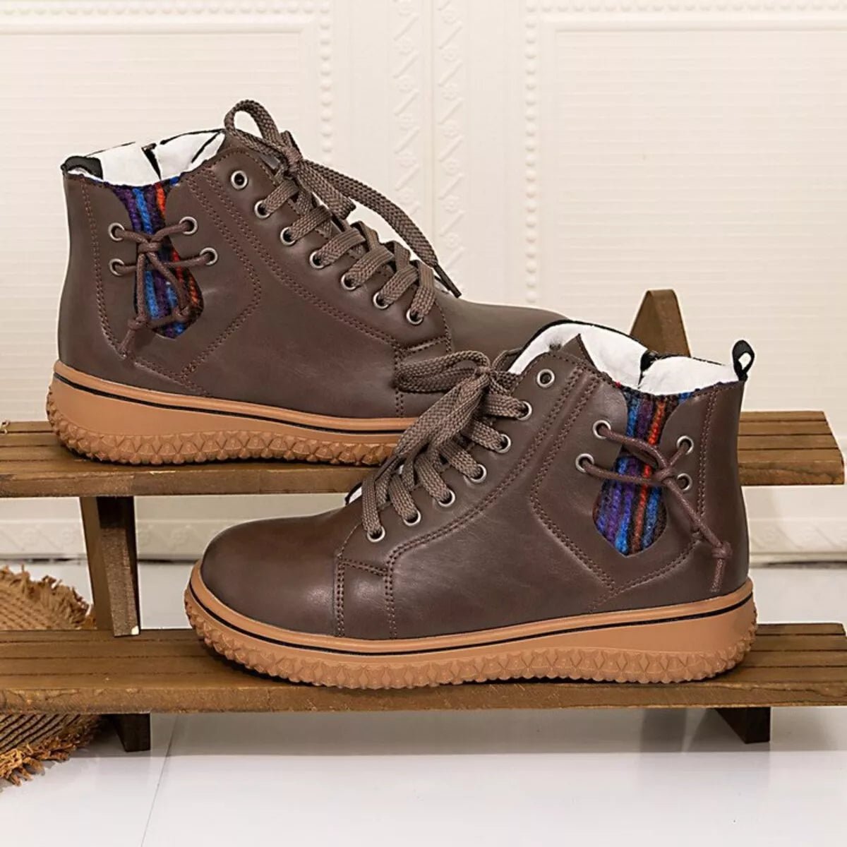 Round Toe Platform Ankle Boots - MAD RUFFI