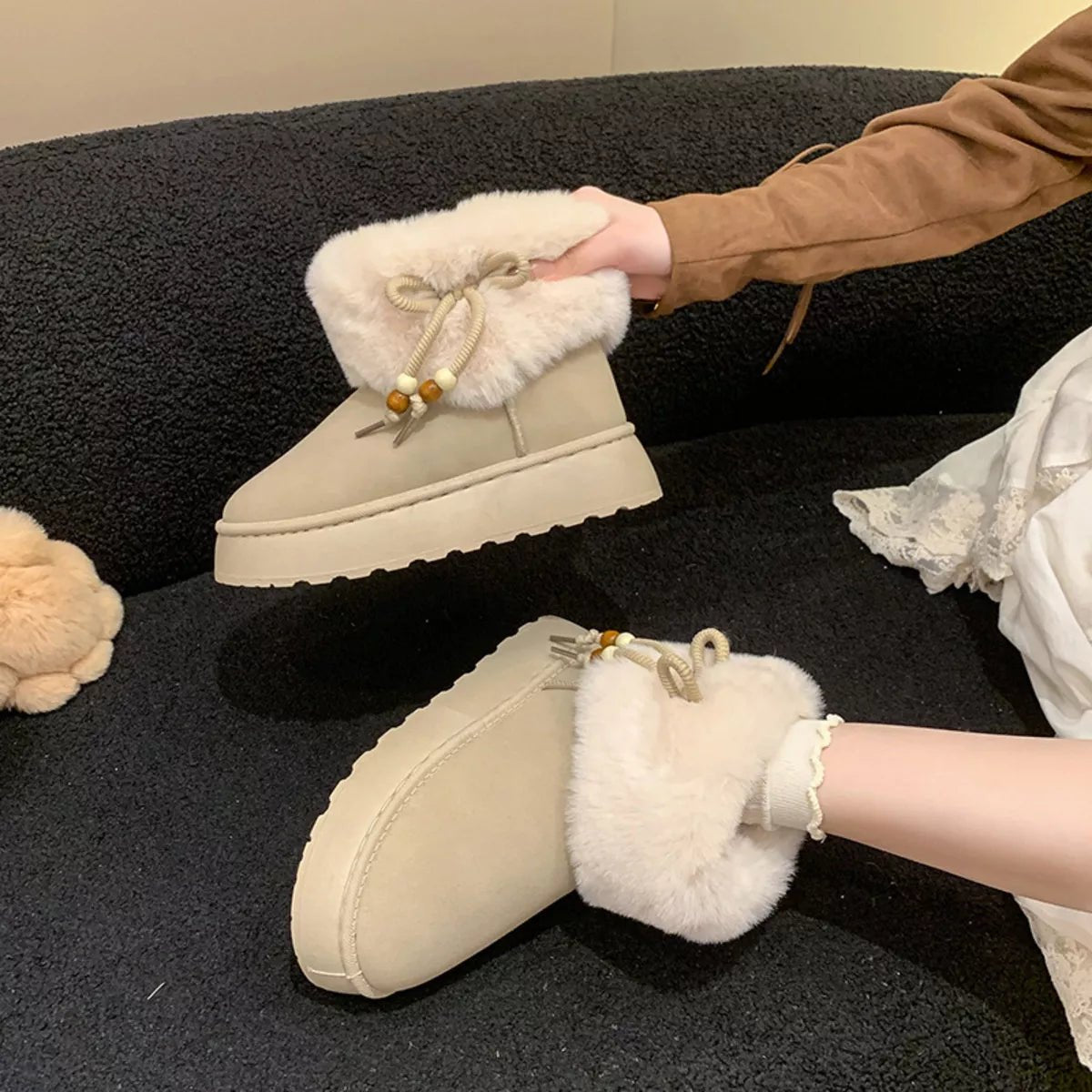 Round Toe Platform Boots - MAD RUFFI