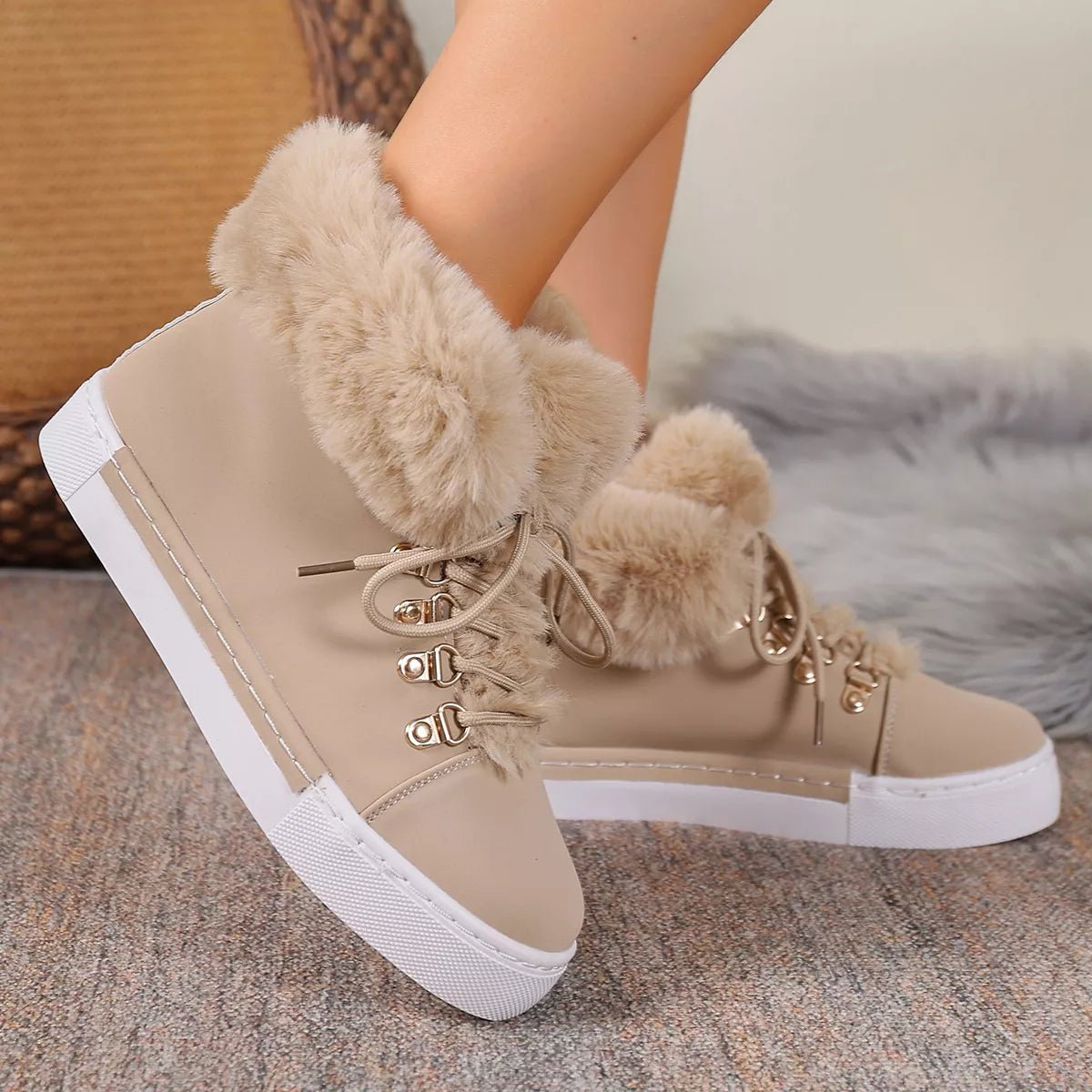 Round Toe Platform Boots - MAD RUFFI