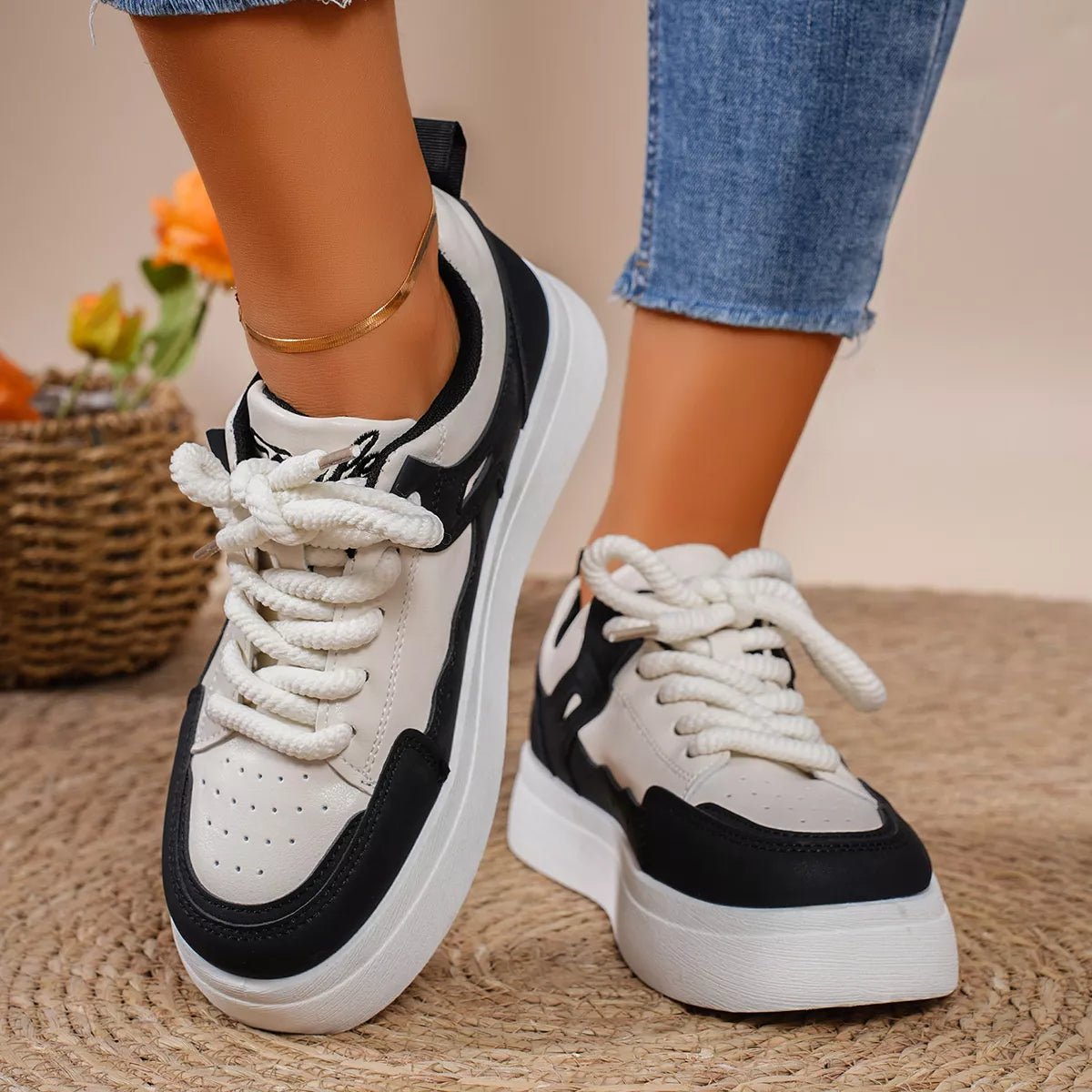 Round Toe Platform Sneakers - MAD RUFFI