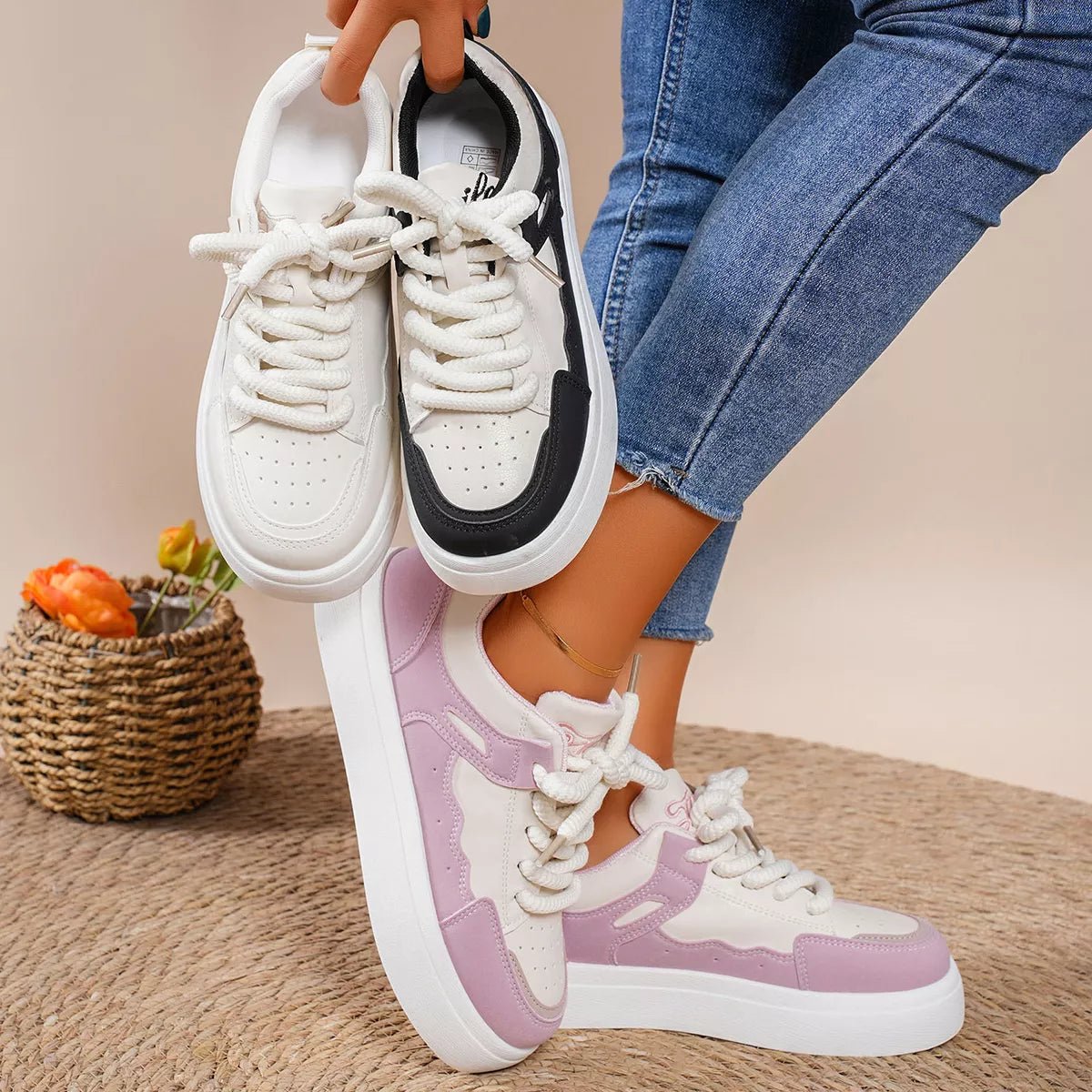 Round Toe Platform Sneakers - MAD RUFFI
