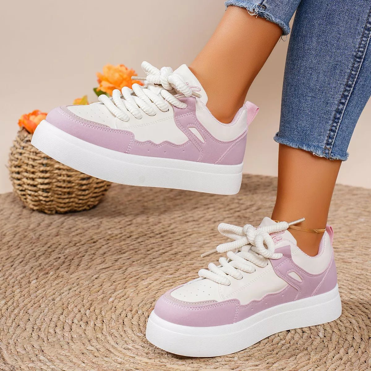 Round Toe Platform Sneakers - MAD RUFFI