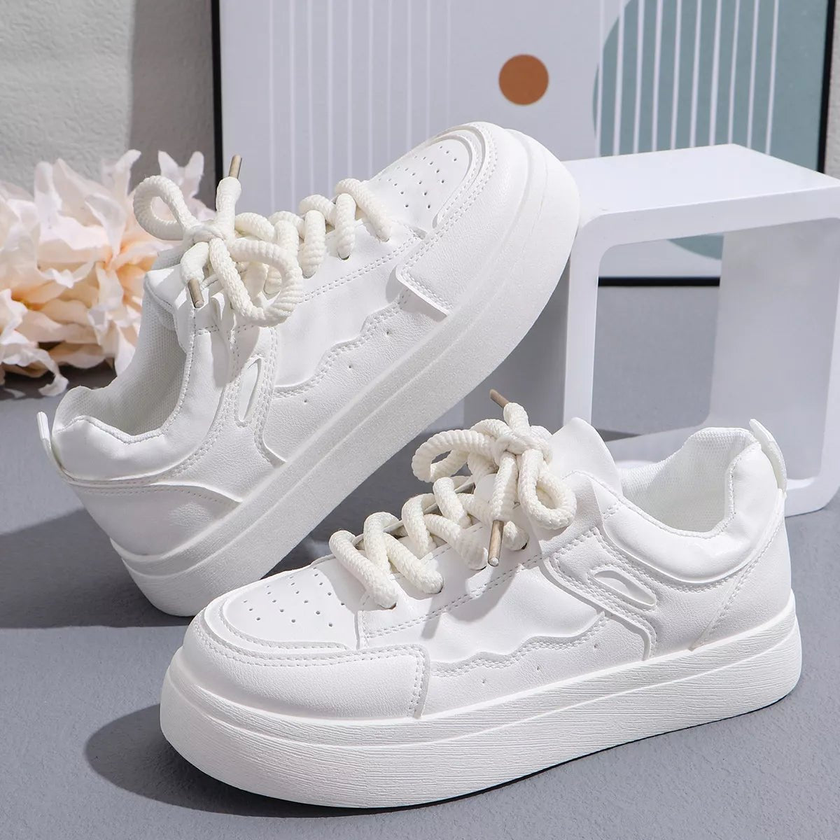 Round Toe Platform Sneakers - MAD RUFFI