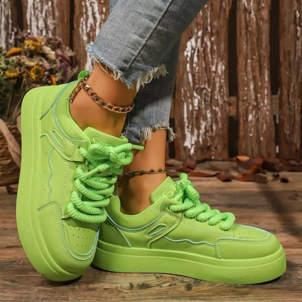 Round Toe Platform Sneakers - MAD RUFFI