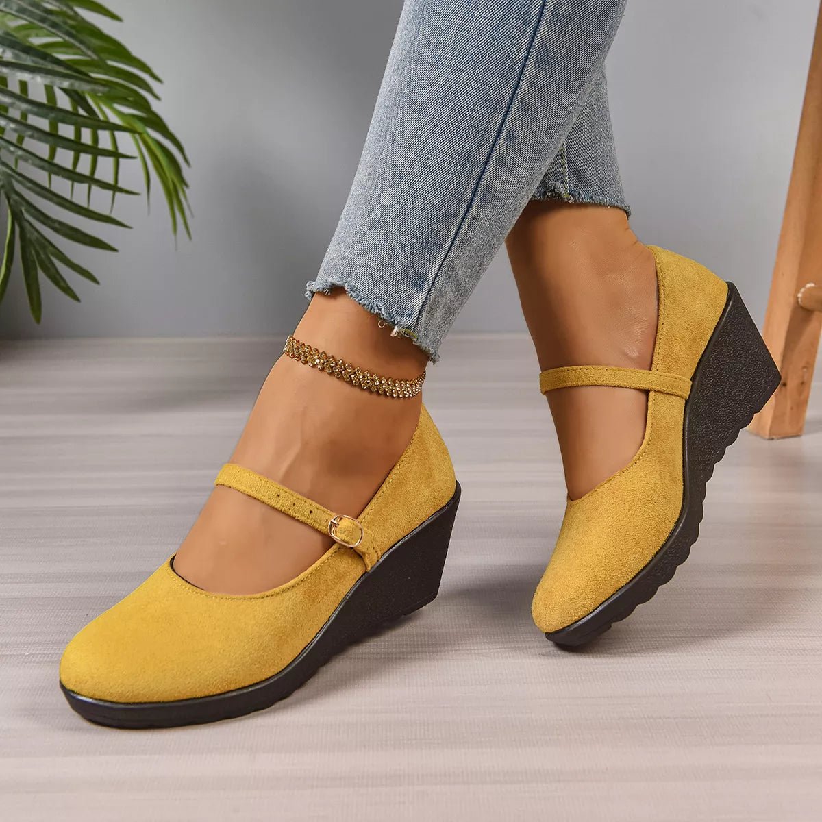 Round Toe Wedge Loafers - MAD RUFFI