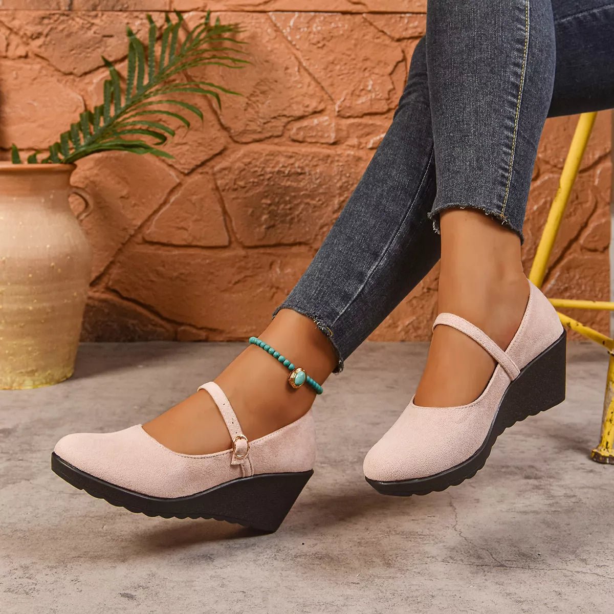 Round Toe Wedge Loafers - MAD RUFFI