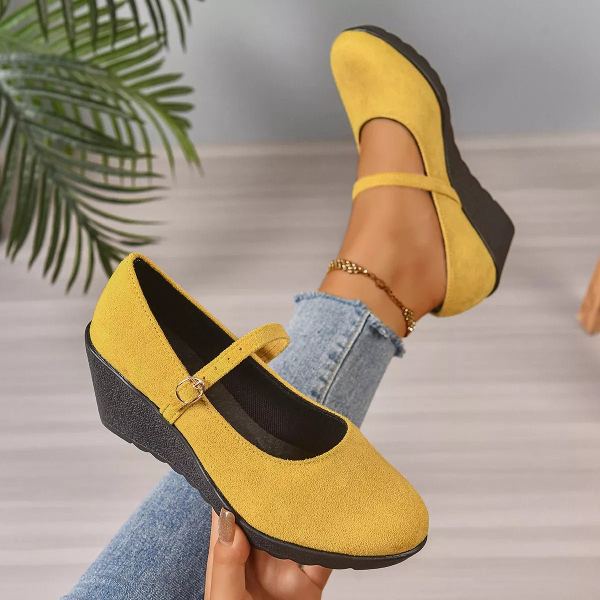 Round Toe Wedge Loafers - MAD RUFFI