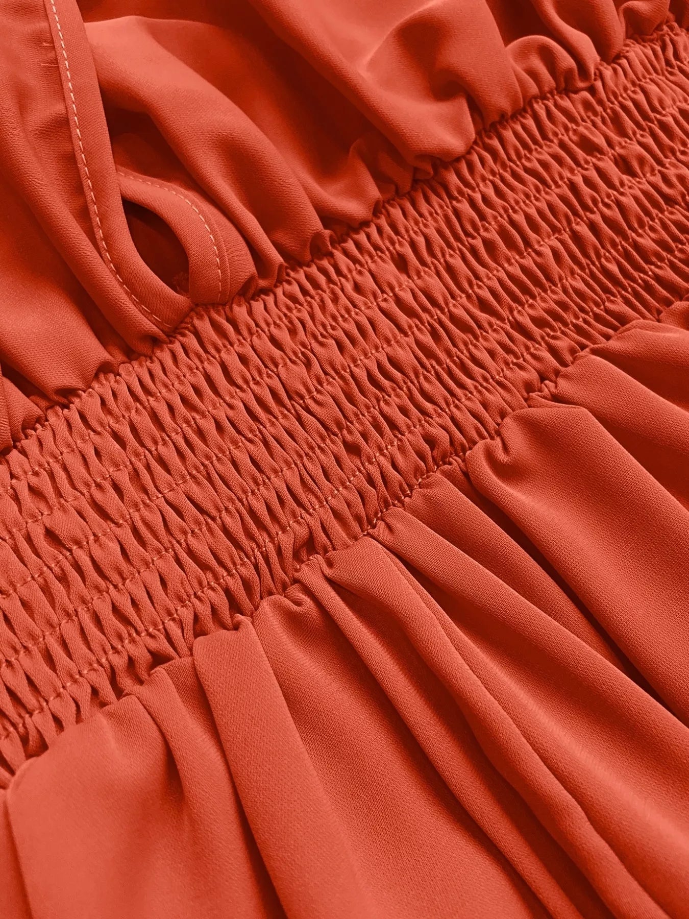 Ruched Sleeve V - Neck Maxi Dress - MAD RUFFI