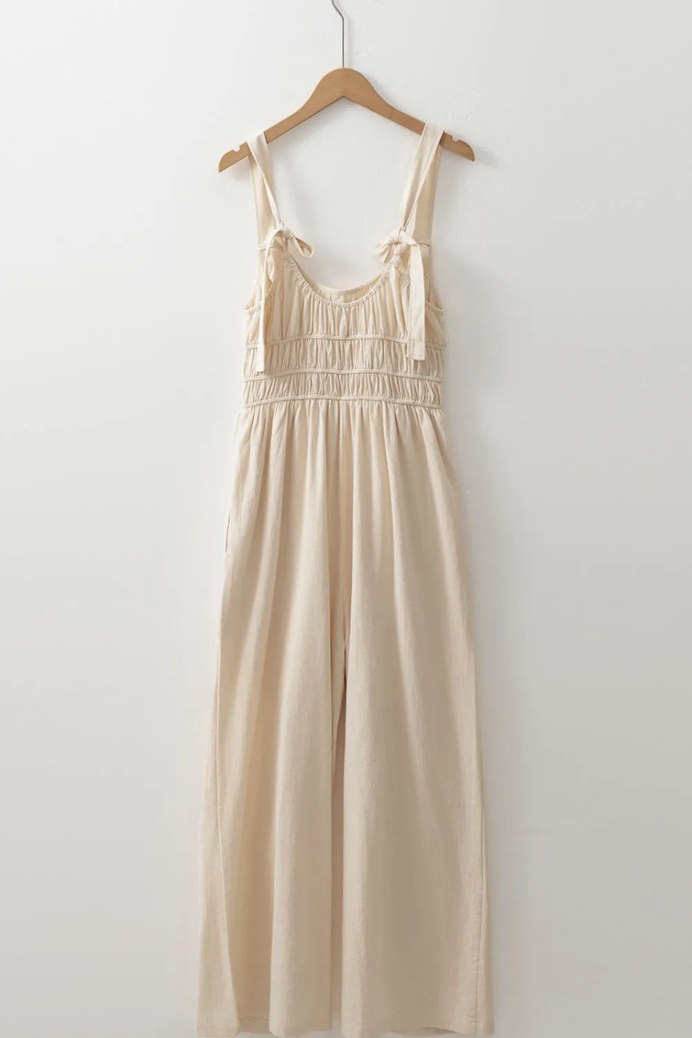 Ruched Sleeveless Wide Leg Jumpsuit - MAD RUFFI