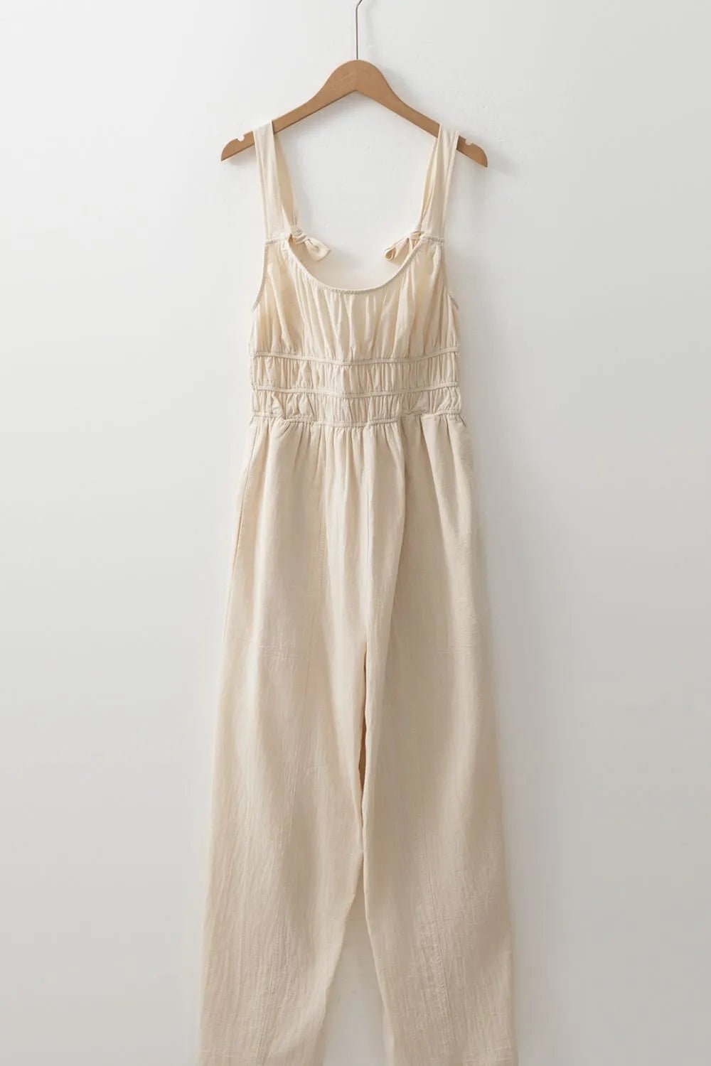 Ruched Sleeveless Wide Leg Jumpsuit - MAD RUFFI