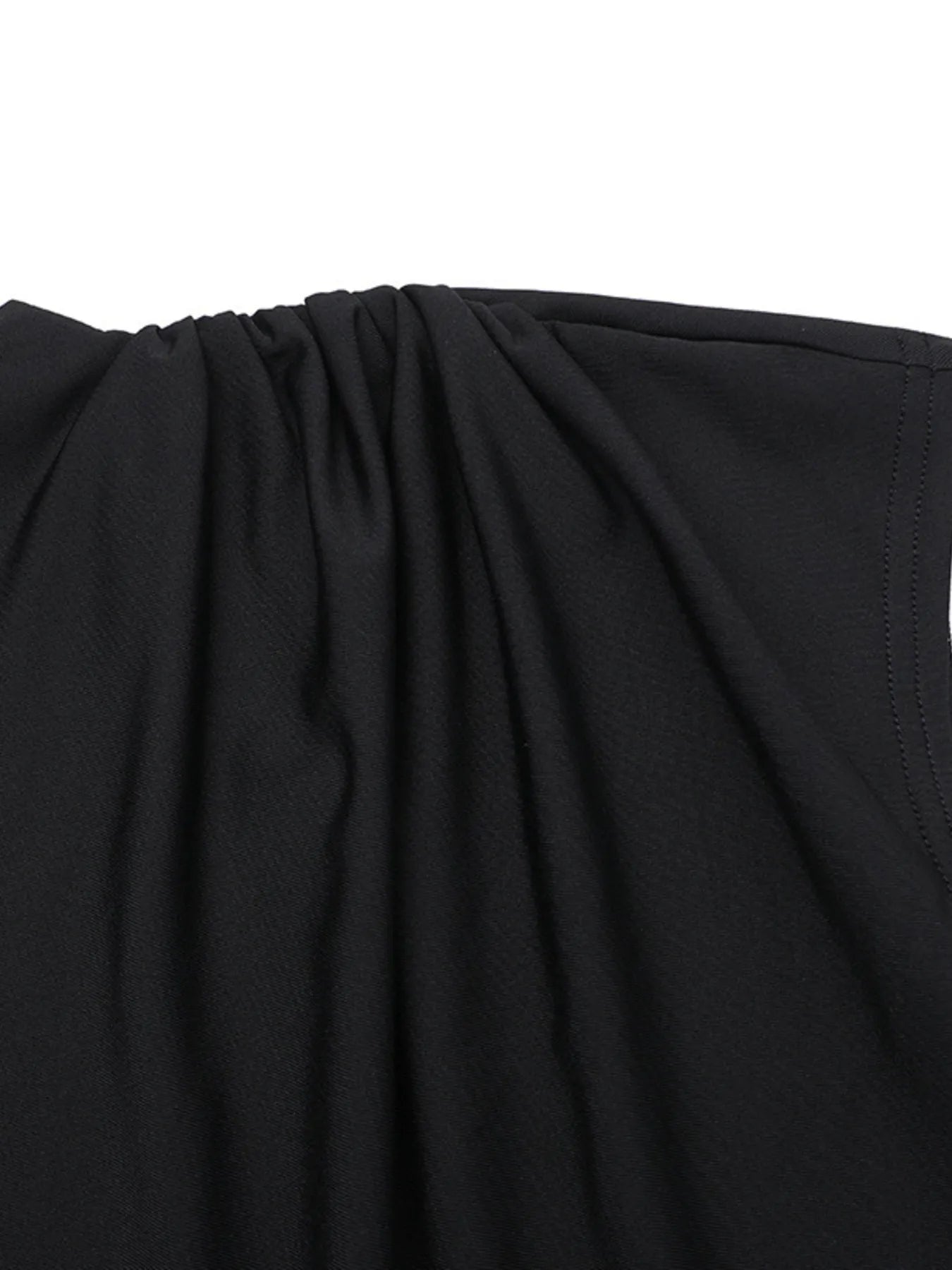 Ruched Slit Cap Sleeve Maxi Dress - MAD RUFFI