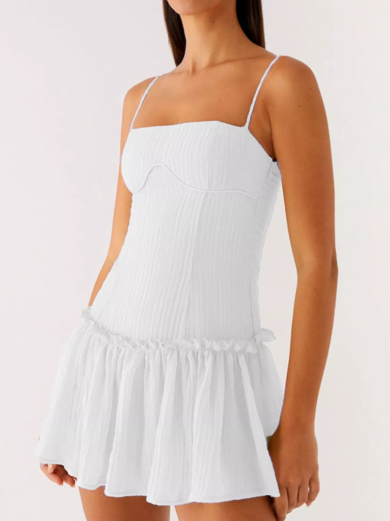Ruffle Hem Cami Mini Dress - MAD RUFFI