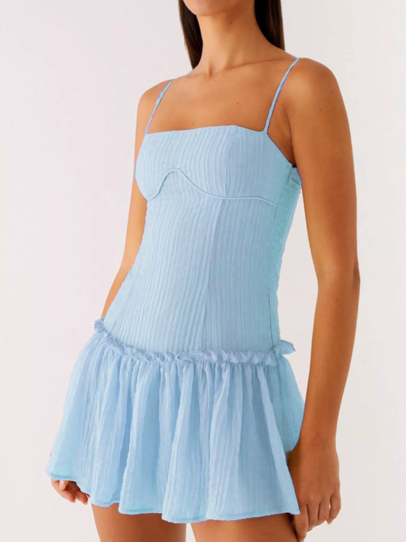 Ruffle Hem Cami Mini Dress - MAD RUFFI