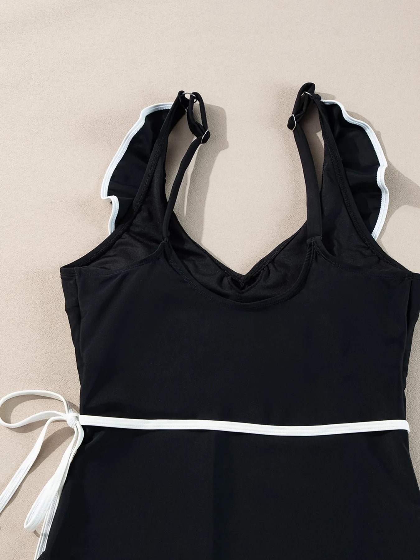 Ruffle Trim V - Neck One - Piece Swimsuit - MAD RUFFI