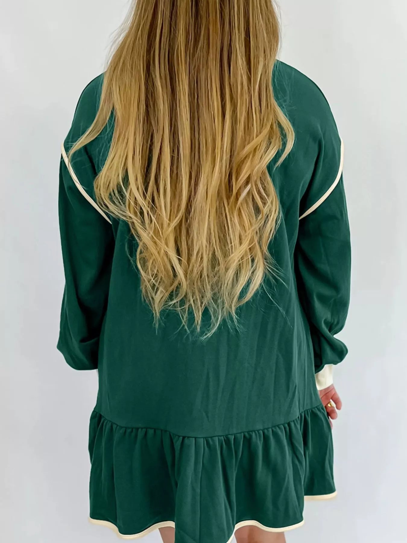 Ruffled Hem Dropped Shoulder Mini Dress - MAD RUFFI