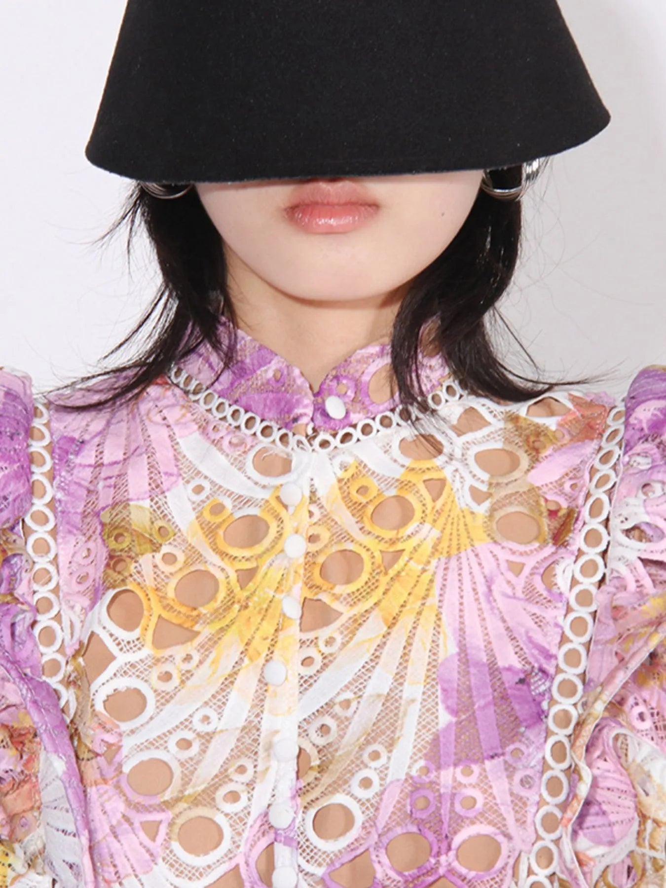 Ruffled Hollow Out Tiered Midi Dress - MAD RUFFI