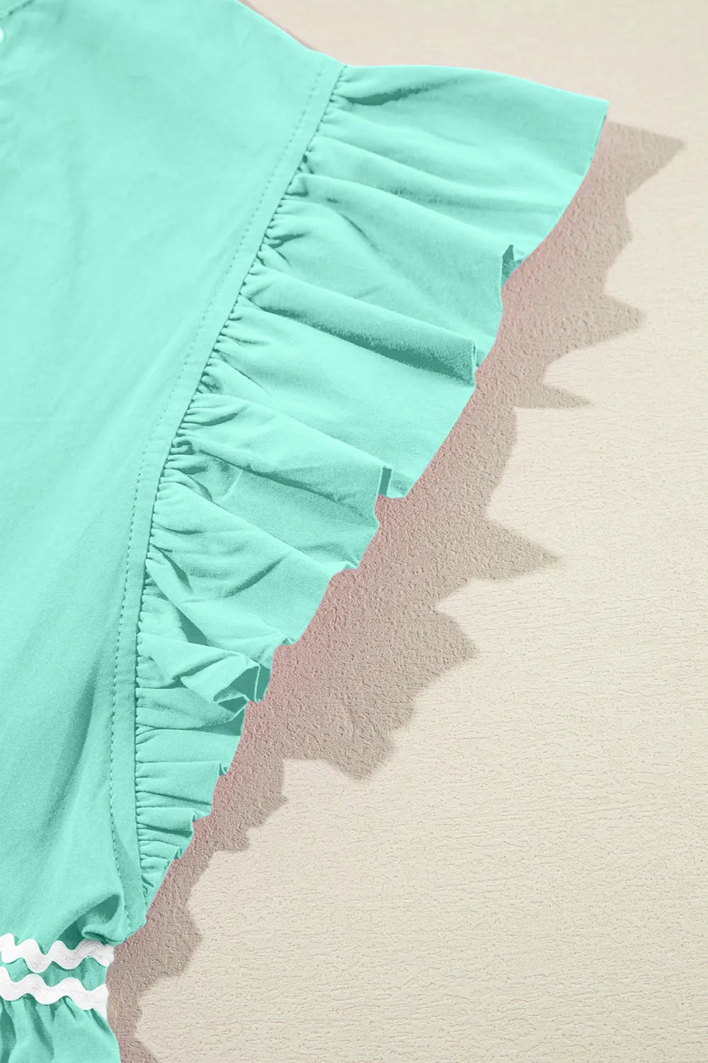 Ruffled Notched Cap Sleeve Mini Dress - MAD RUFFI