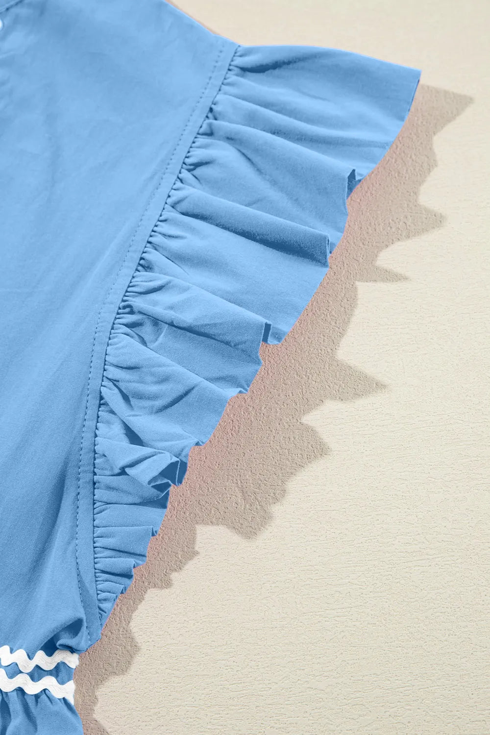 Ruffled Notched Cap Sleeve Mini Dress - MAD RUFFI