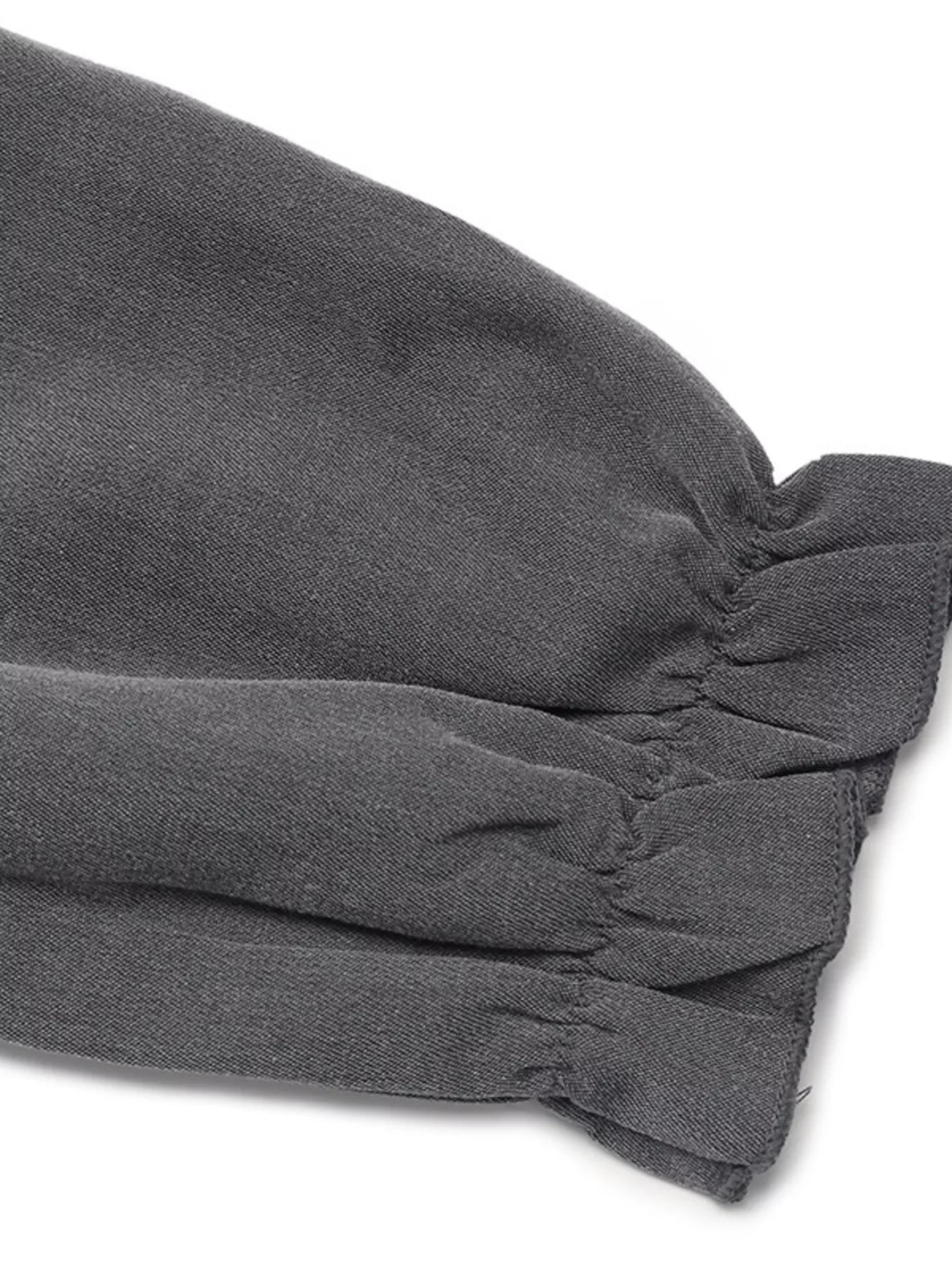 Ruffled Notched Long Sleeve Dress - MAD RUFFI