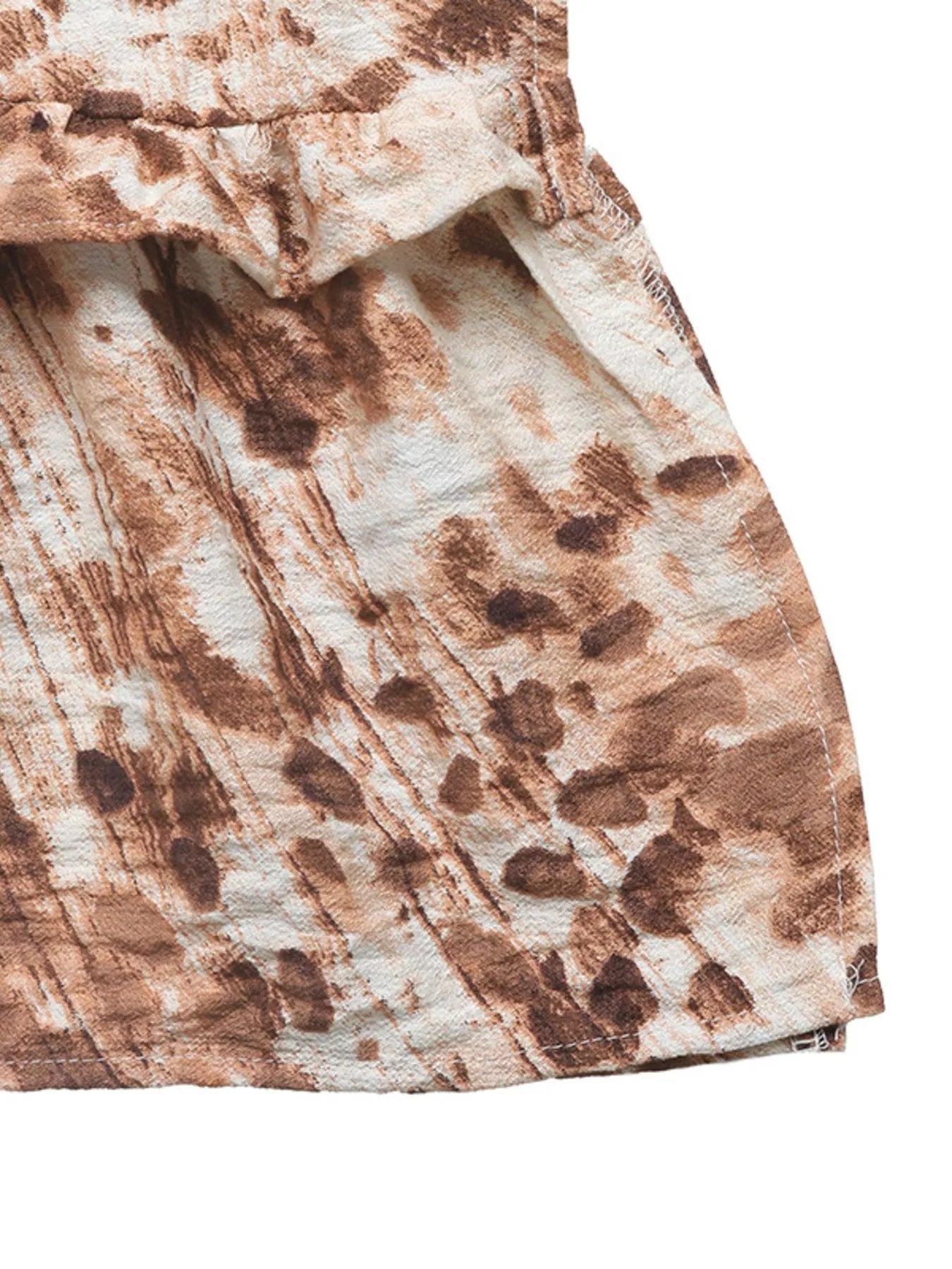 Ruffled V - Neck Balloon Sleeve Dress - MAD RUFFI