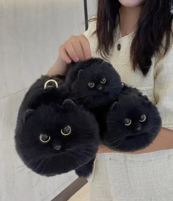 Sac de chat en peluche à la main sac de messager