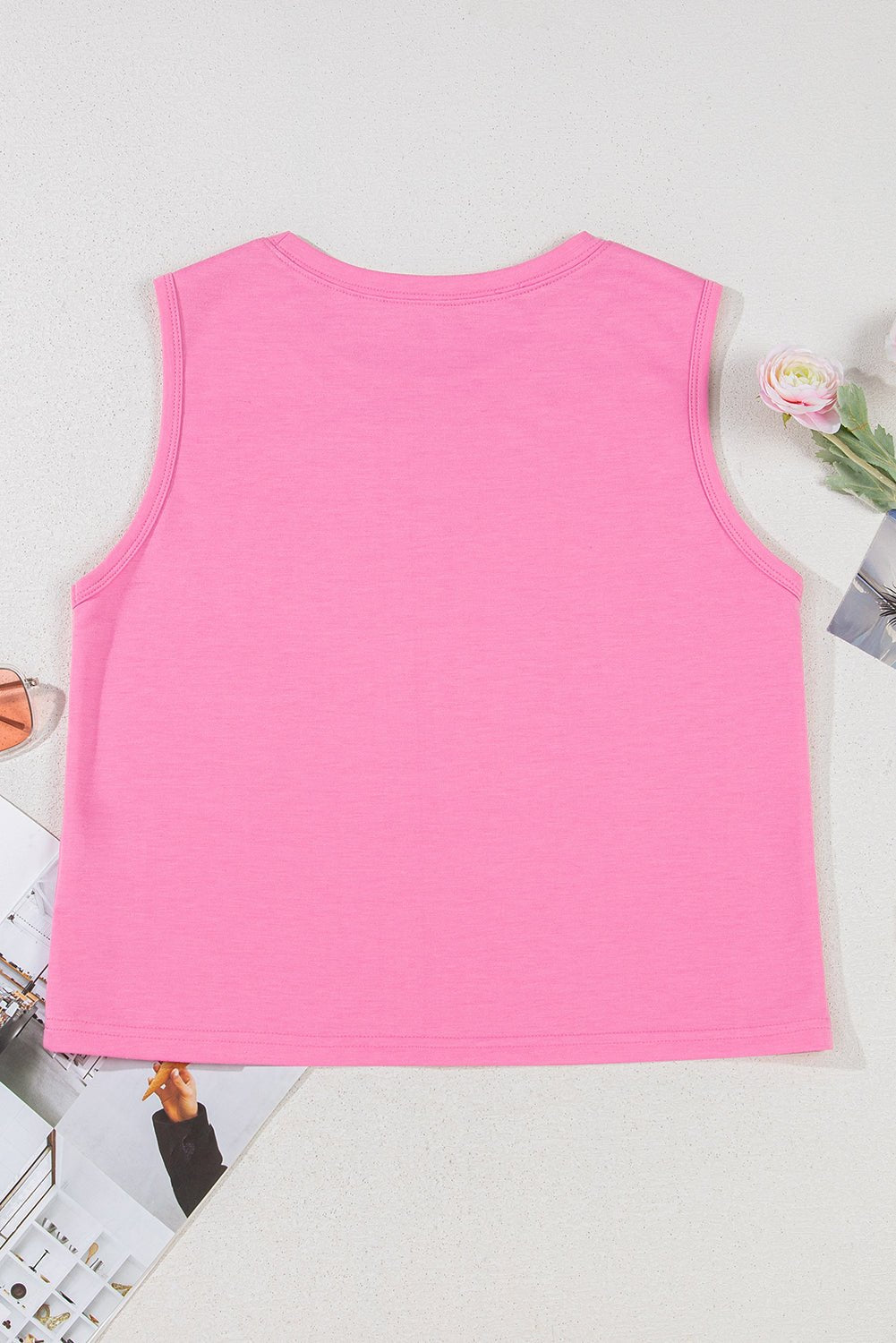 Sachet Pink Bow Casual Sleeveless Tee - MAD RUFFI
