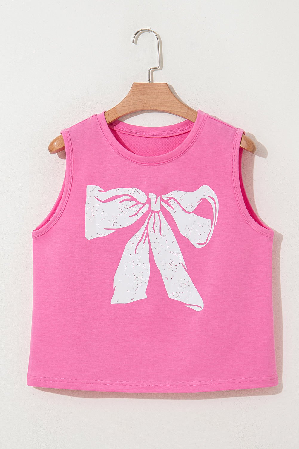 Sachet Pink Bow Casual Sleeveless Tee - MAD RUFFI