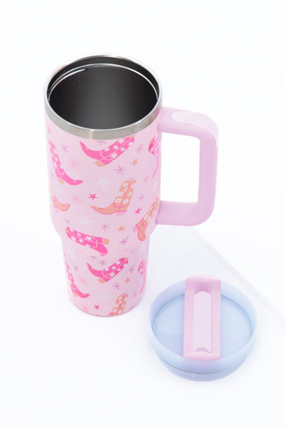 Sachet Pink Star Boot Print Tumbler with Straw 40oz - MAD RUFFI