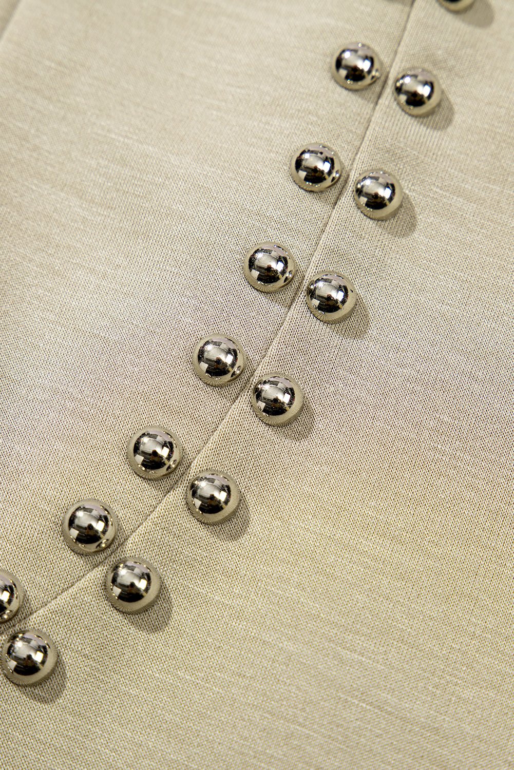 sage green studded cap sleeve round neck t shirt - MAD RUFFI