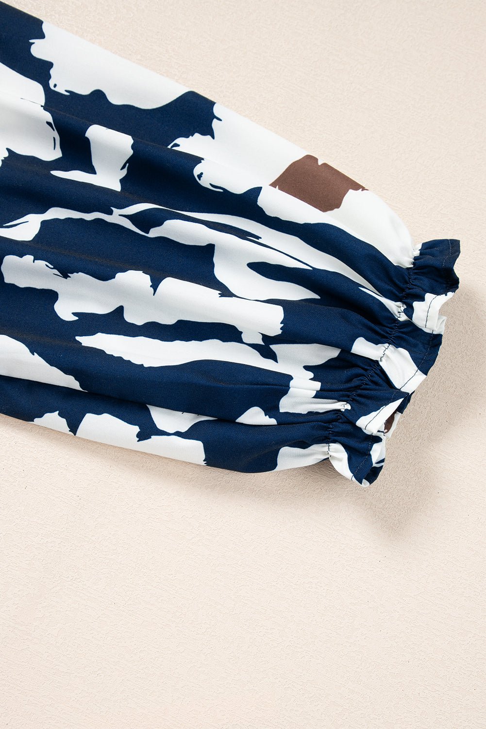 Sail Blue 60s Flower Frill Neck Loose Blouse - MAD RUFFI