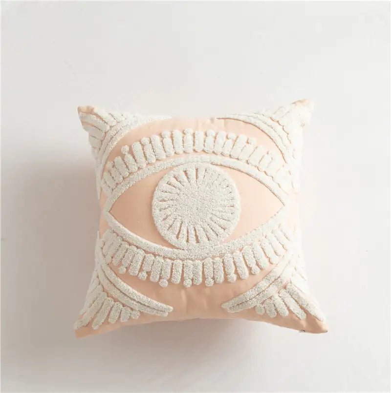Scandinavian Geometric Cotton Embroidered Pillow Cover - MAD RUFFI