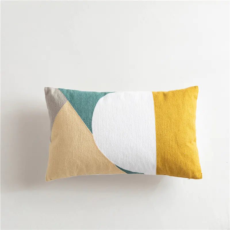 Scandinavian Geometric Cotton Embroidered Pillow Cover - MAD RUFFI
