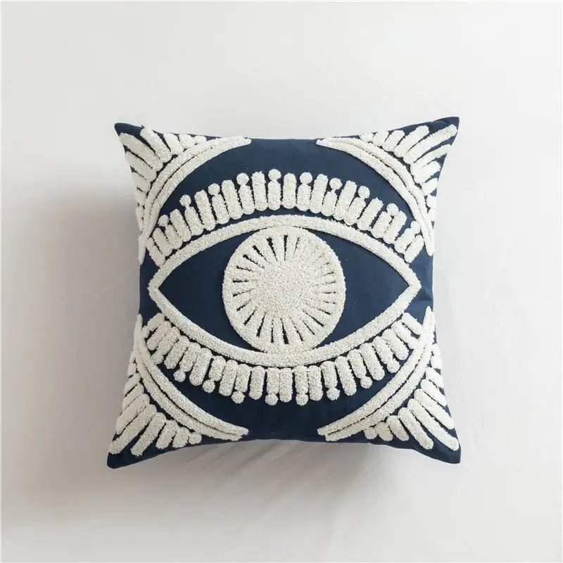 Scandinavian Geometric Cotton Embroidered Pillow Cover - MAD RUFFI