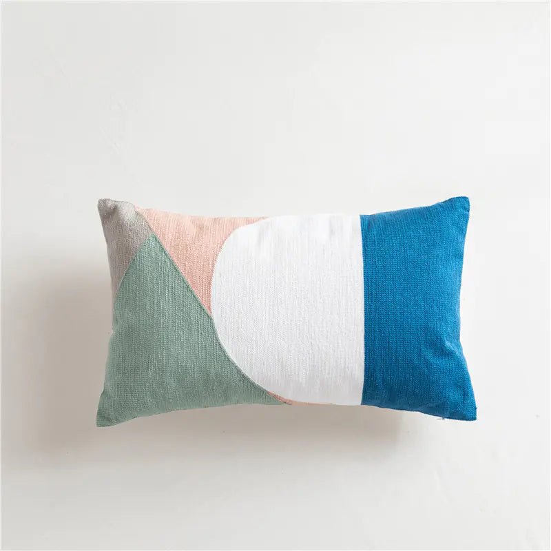 Scandinavian Geometric Cotton Embroidered Pillow Cover - MAD RUFFI