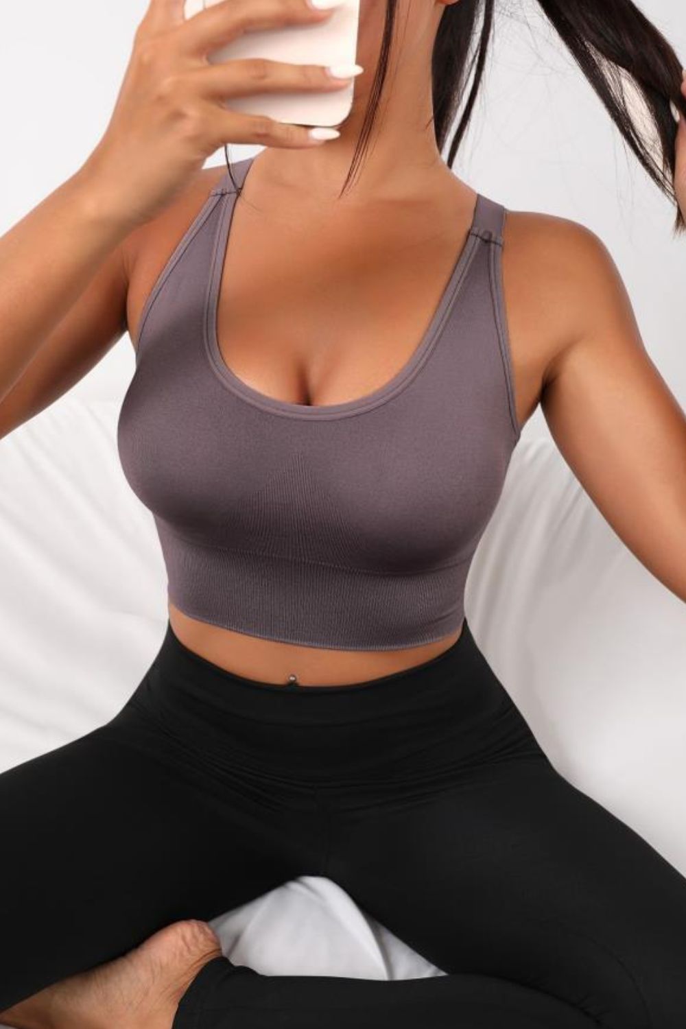 Scoop Neck Long Active Bra - MAD RUFFI