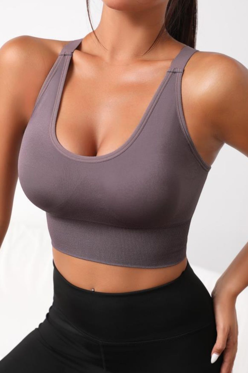 Scoop Neck Long Active Bra - MAD RUFFI
