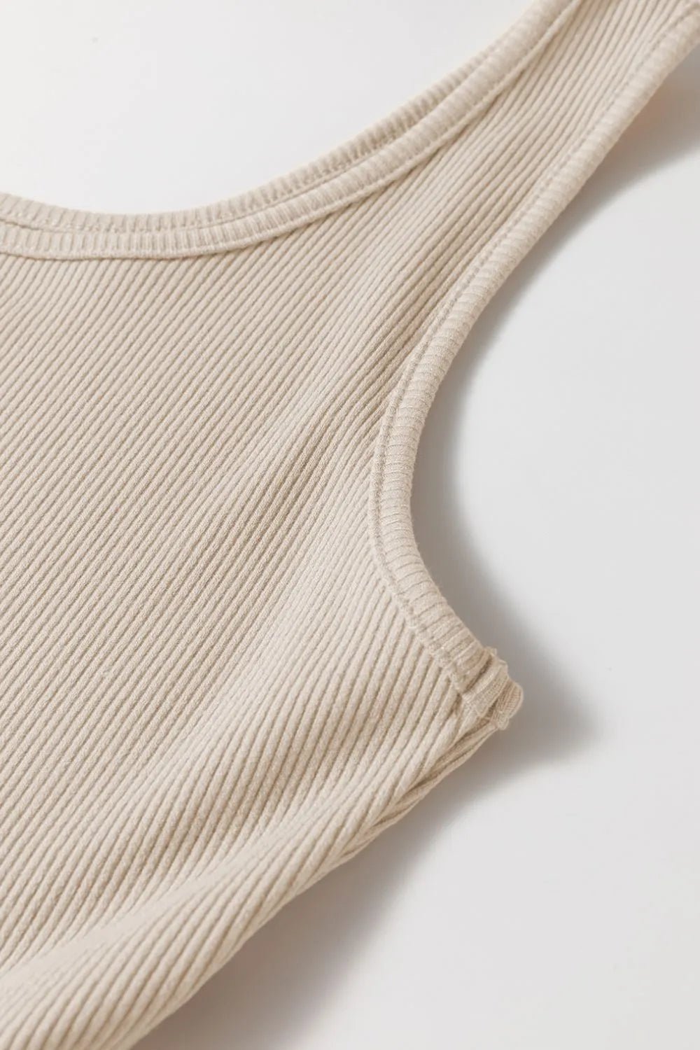 Scoop Neck Ribbed Bodice Sleeveless Midi Tank Dress - MAD RUFFI