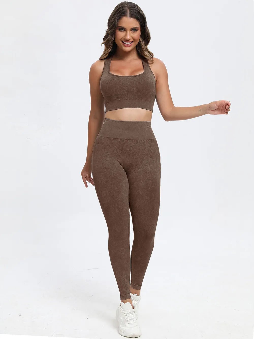 Scoop Neck Wide Strap Top and Pants Active Set - MAD RUFFI