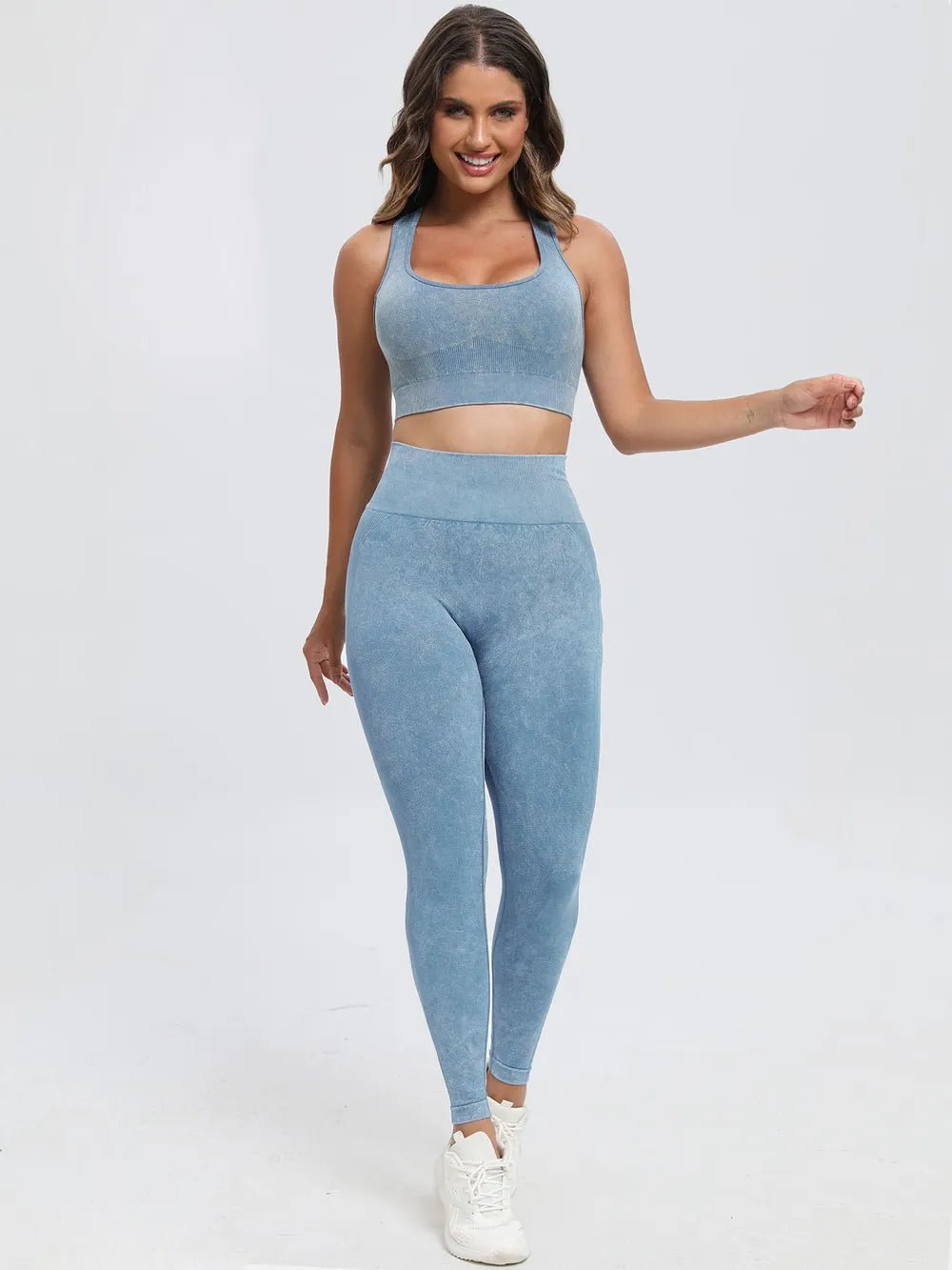 Scoop Neck Wide Strap Top and Pants Active Set - MAD RUFFI