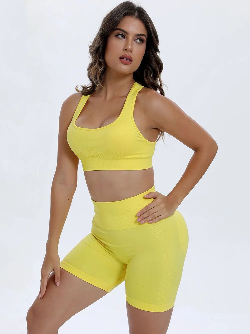 Scoop Neck Wide Strap Top and Shorts Active Set - MAD RUFFI