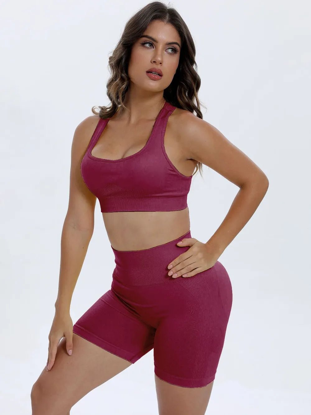 Scoop Neck Wide Strap Top and Shorts Active Set - MAD RUFFI