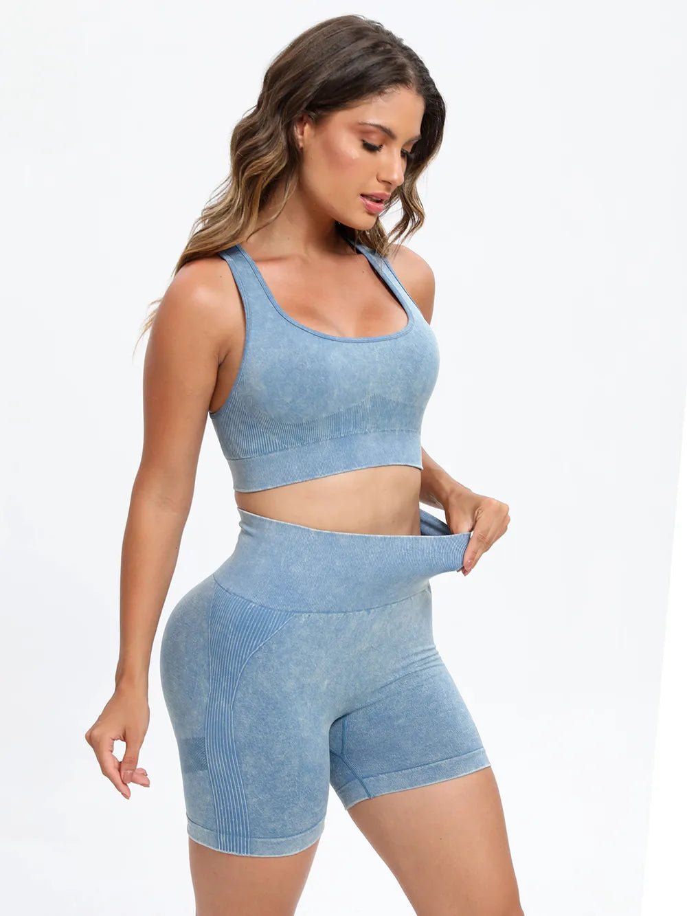 Scoop Neck Wide Strap Top and Shorts Active Set - MAD RUFFI