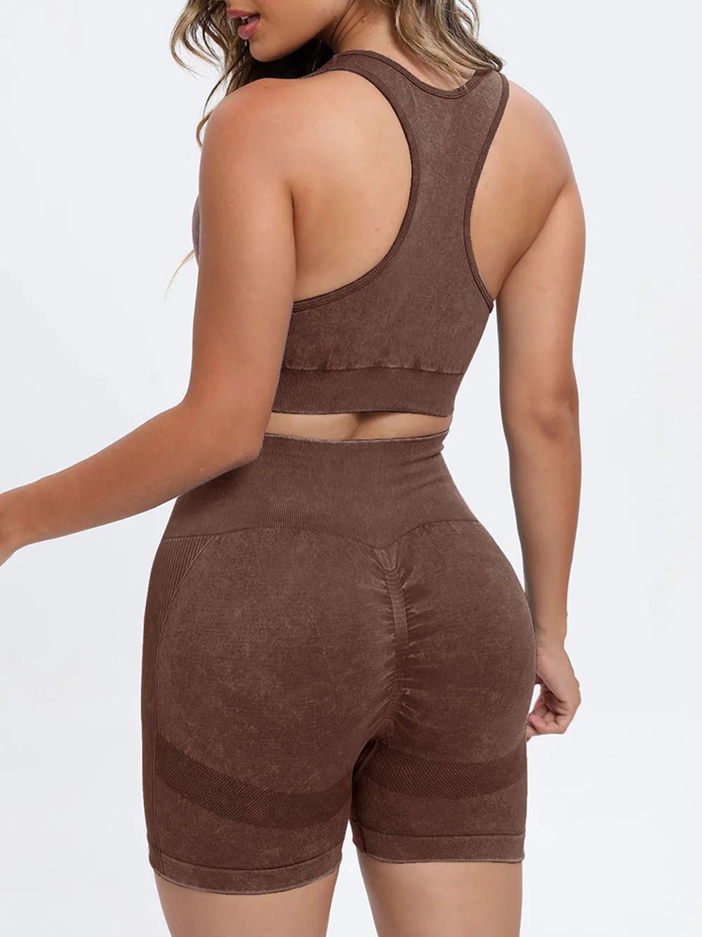 Scoop Neck Wide Strap Top and Shorts Active Set - MAD RUFFI