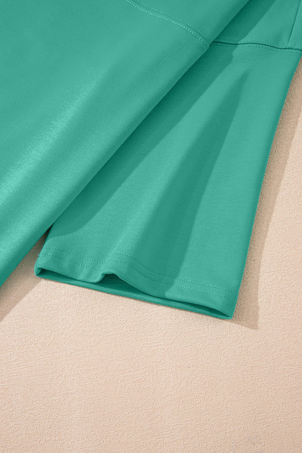 Sea Green Loose V Neck Tee and Drawstring Shorts Set - MAD RUFFI