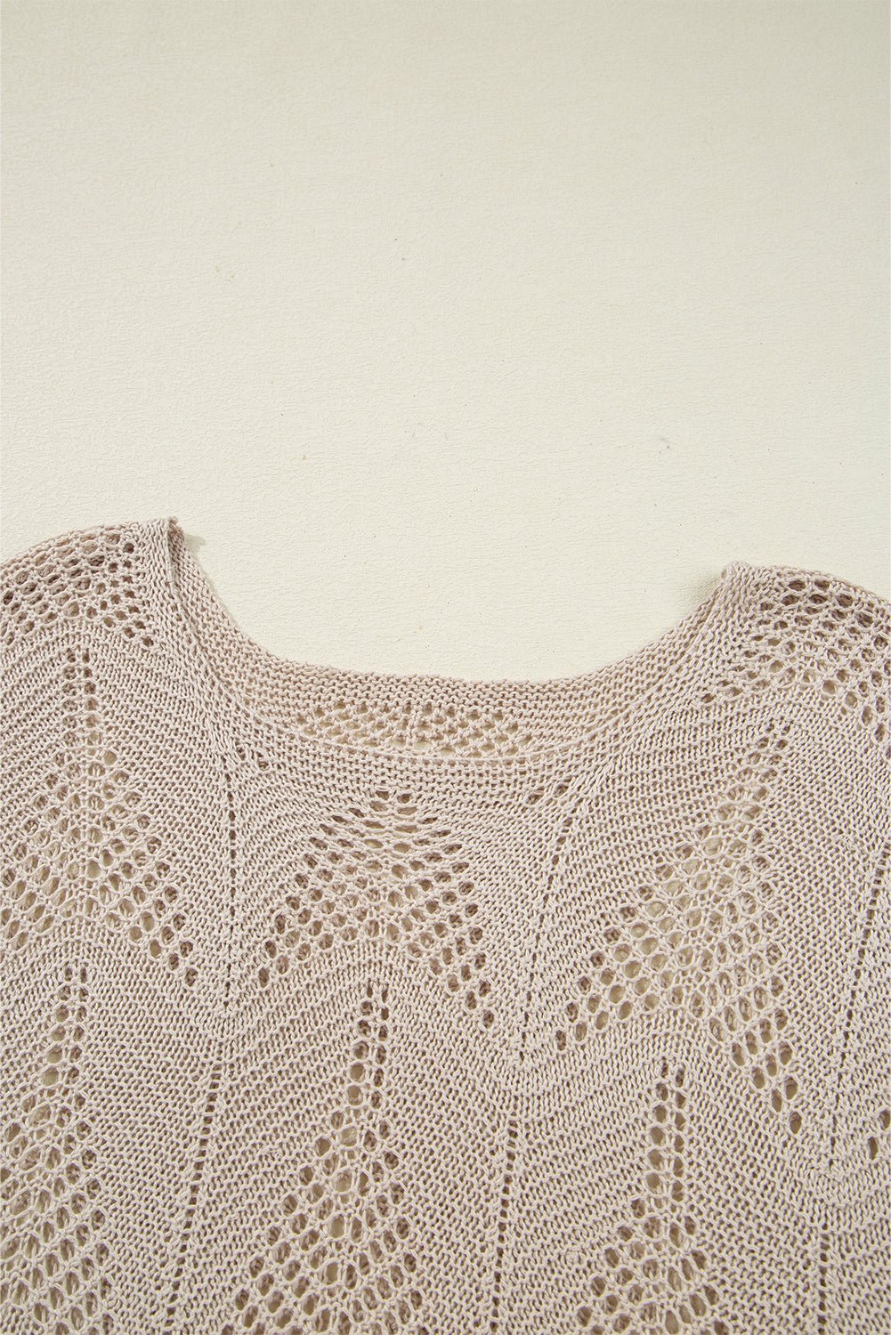 Seagrass Hollow Out Knit 3/4 Sleeve Loose Sweater - MAD RUFFI