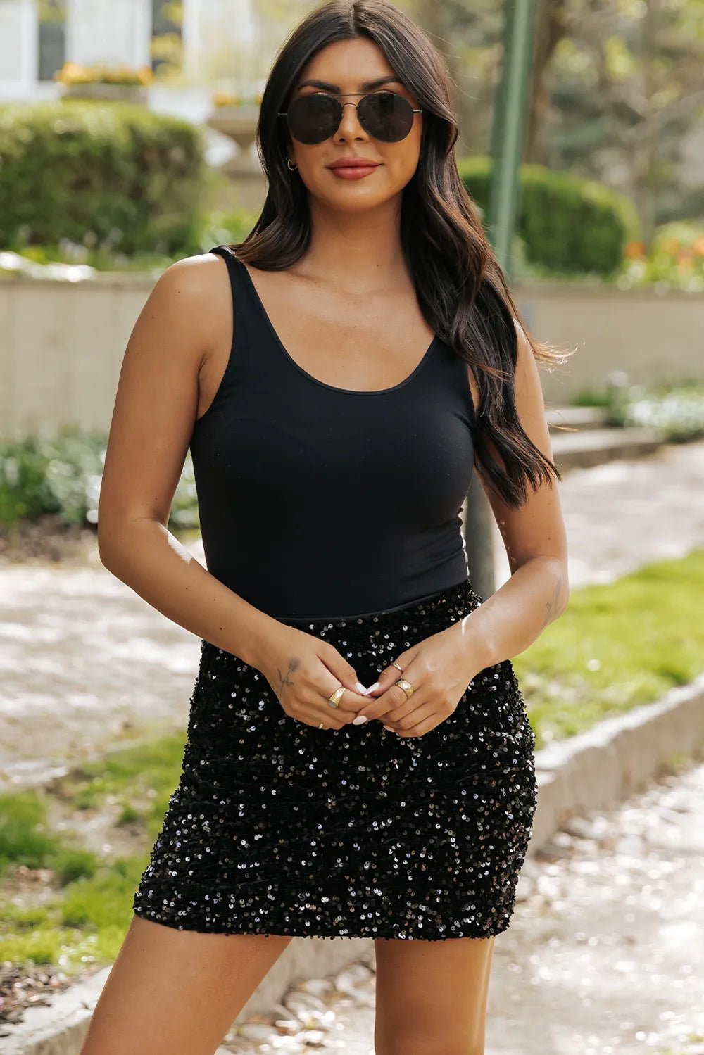 Sequin Mini Skirt - MAD RUFFI