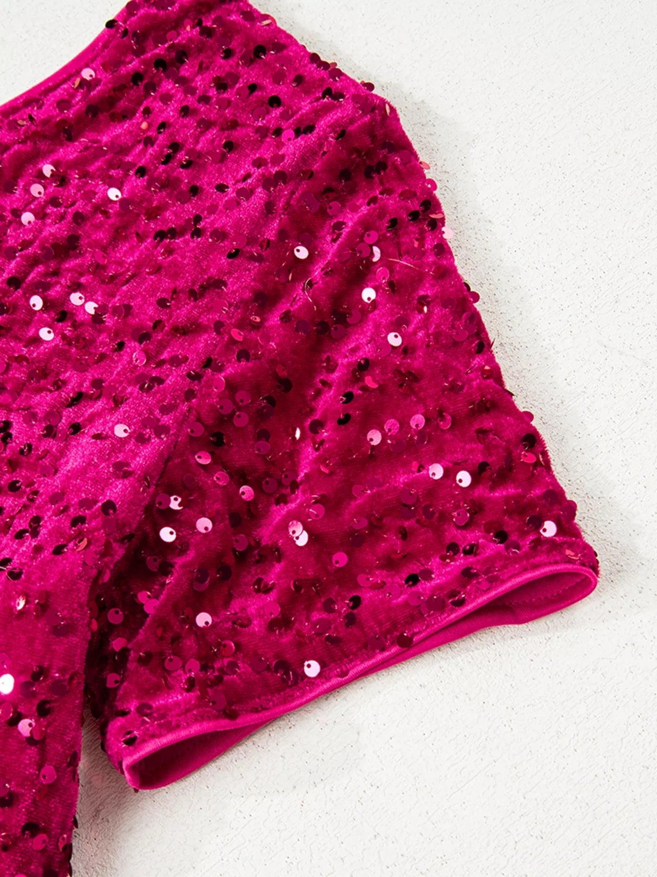 Sequin One - Shoulder Dress with High Slit - MAD RUFFI