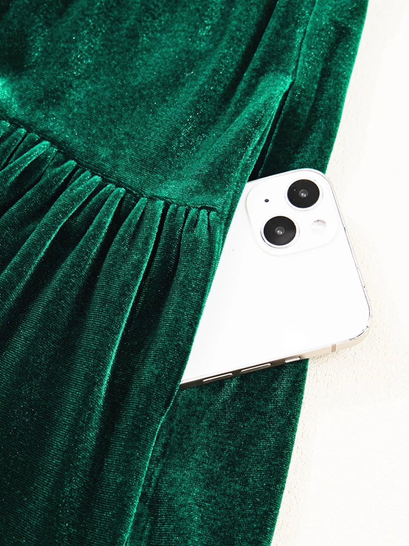 Sequin Puff Sleeve High Waist Tiered Velvet Mini Dress - MAD RUFFI