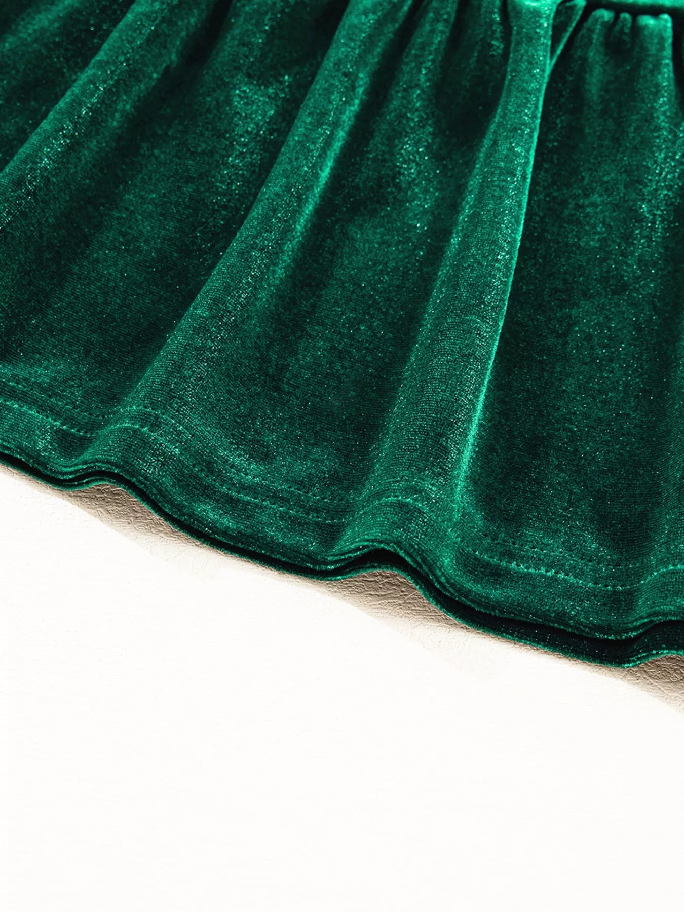 Sequin Puff Sleeve High Waist Tiered Velvet Mini Dress - MAD RUFFI