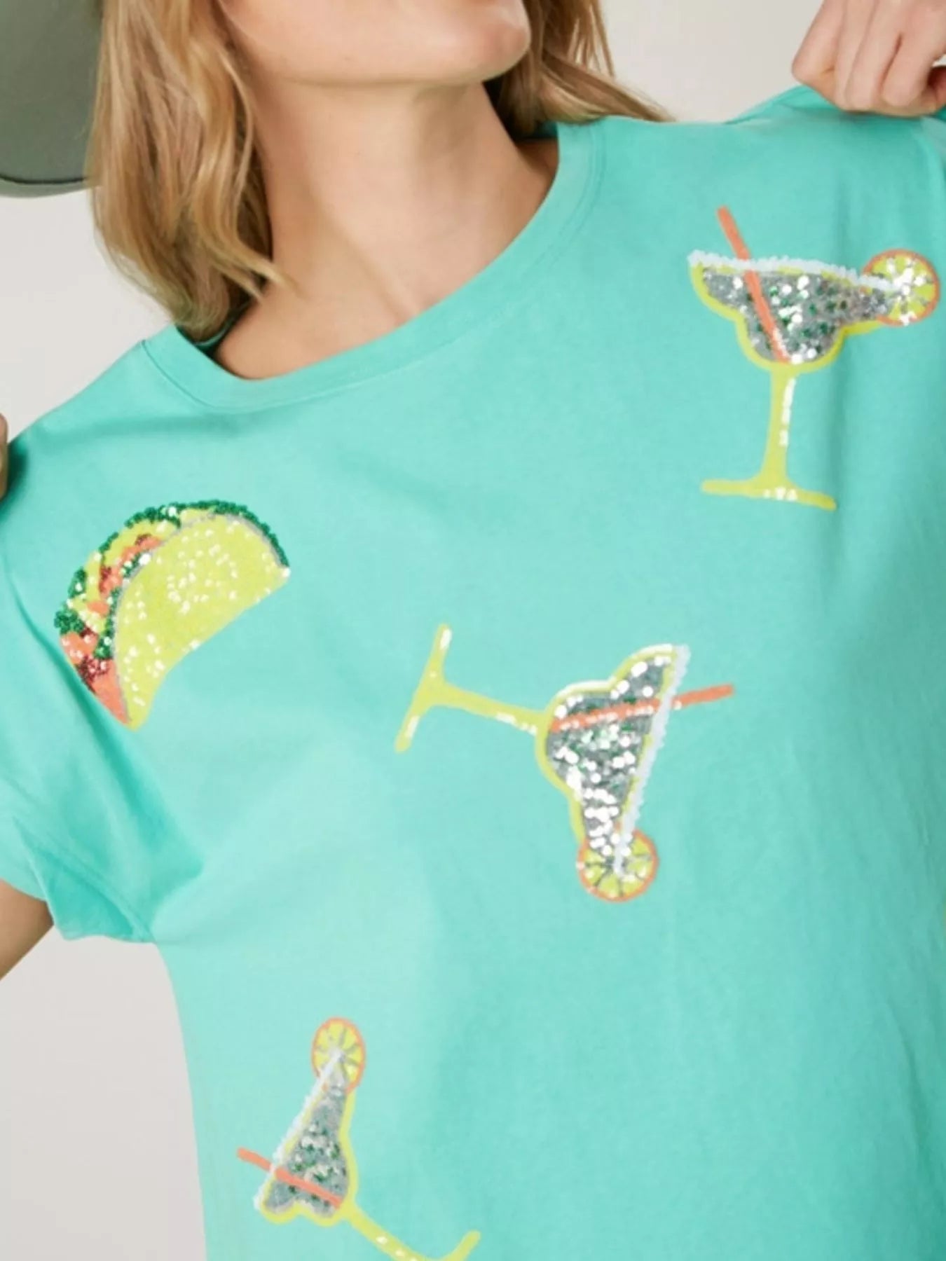 Sequin Short Sleeve Summer Tee Dress - MAD RUFFI